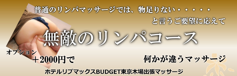 ホテルリブマックスBUDGET東京木場で出張マッサージを利用する方に人気の無敵のリンパマッサージ
